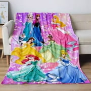 Disiiney Princess Printed Flannel Blanket King SizeThrow Office Thick Fluffy Picnic Blanket Warm Home Sofa Decor Kid Boy Girl Gift